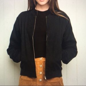 Brandy Melville black bomber jacket